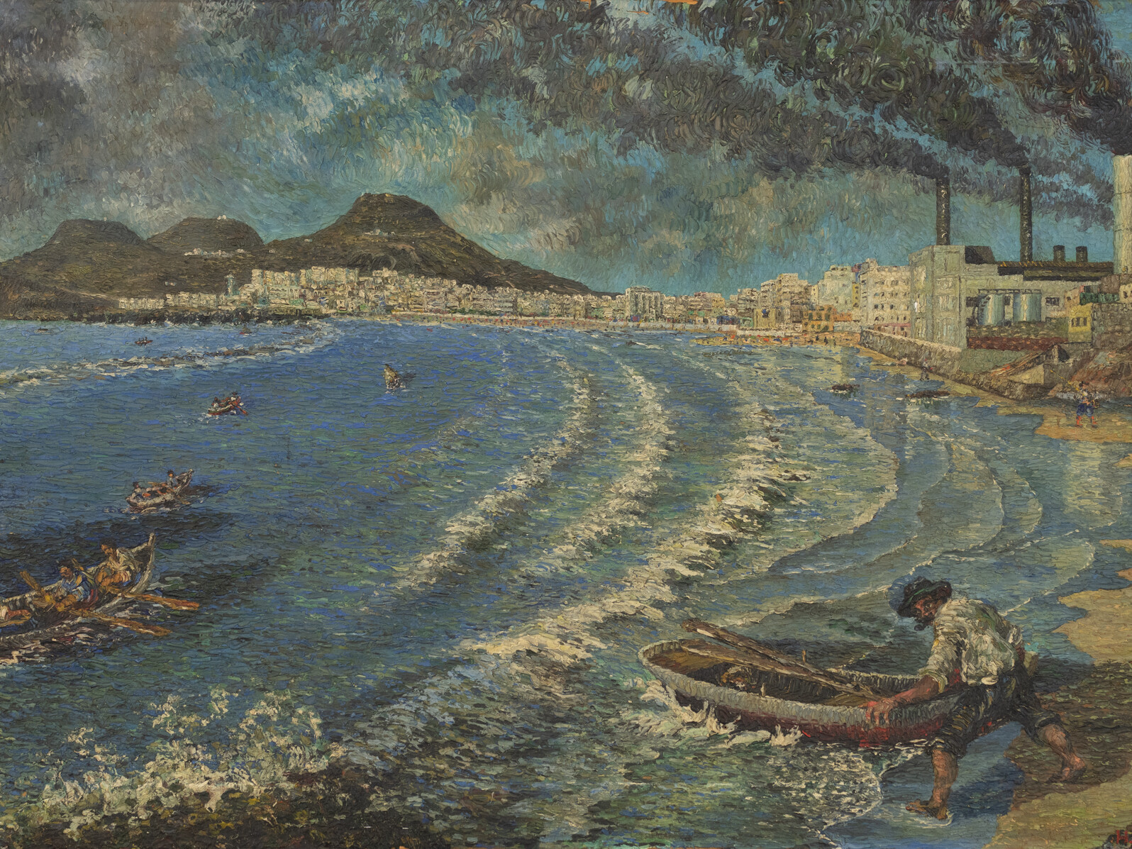 Las Canteras desde la Cicer con barcas. H. Florentin