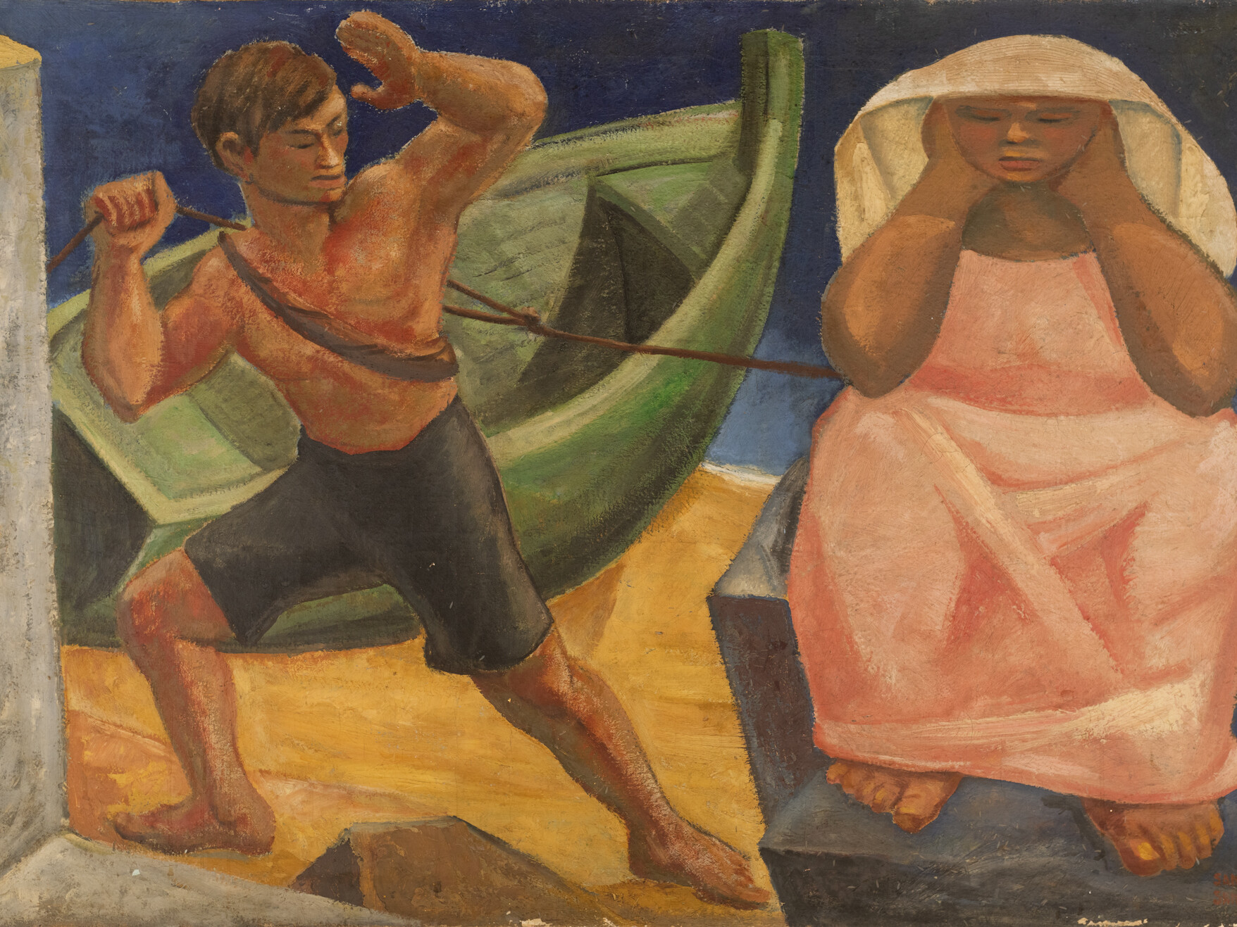 Sin título (Hombre, mujer y barca). Santiago Santana