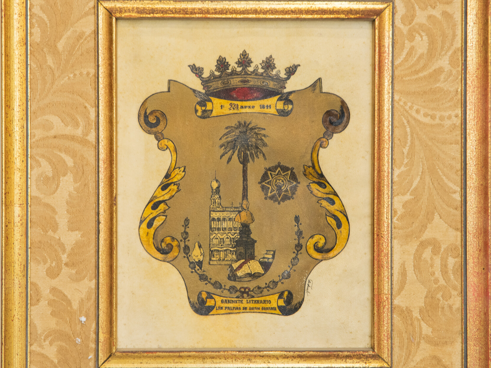 Escudo de armas del Excmo. Gabinete Literario. Miguel Rodríguez y Díaz de Quintana
