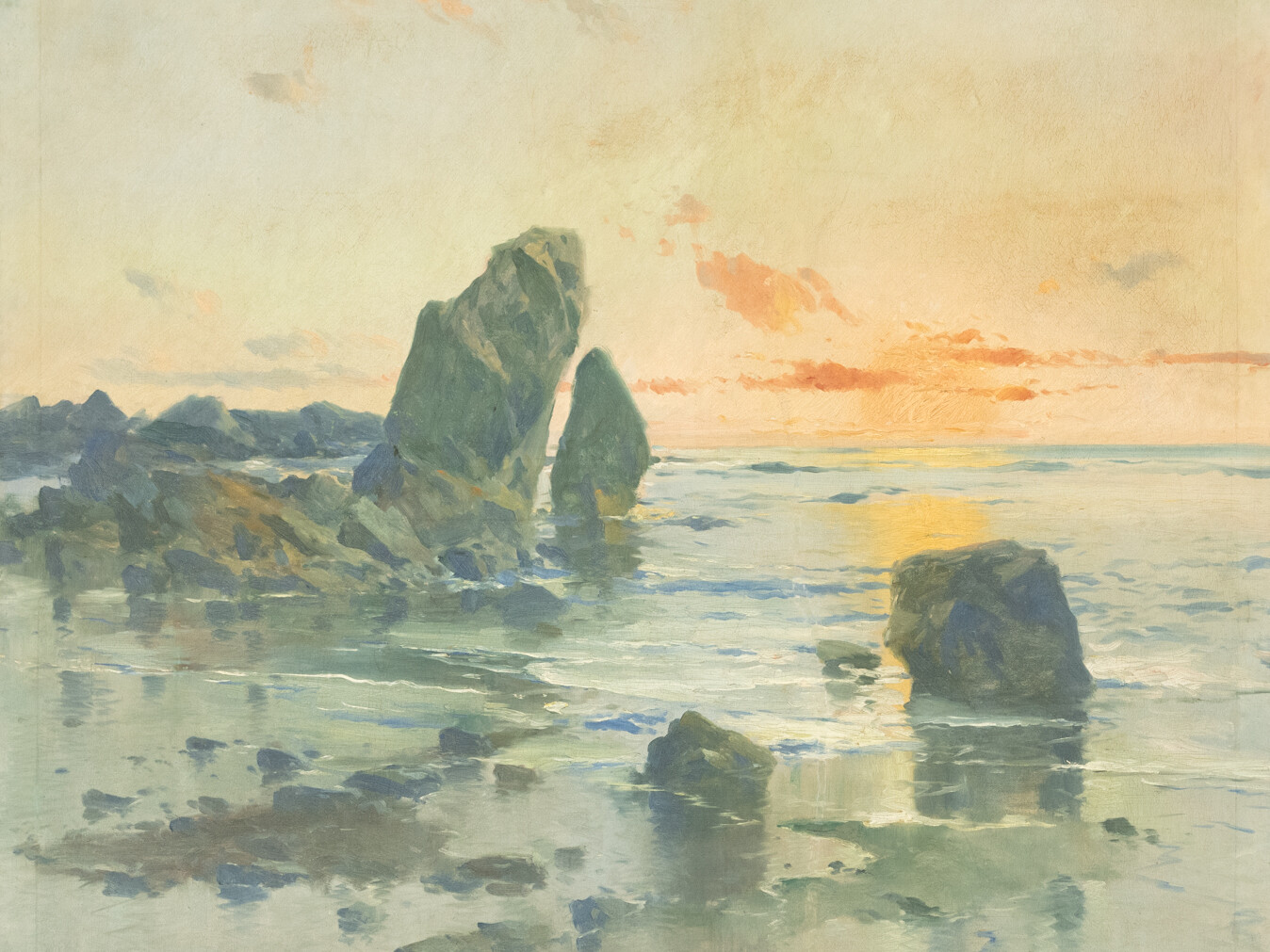 Sin título (Puesta de sol, orilla y rocas). Eliseo Meifrén
