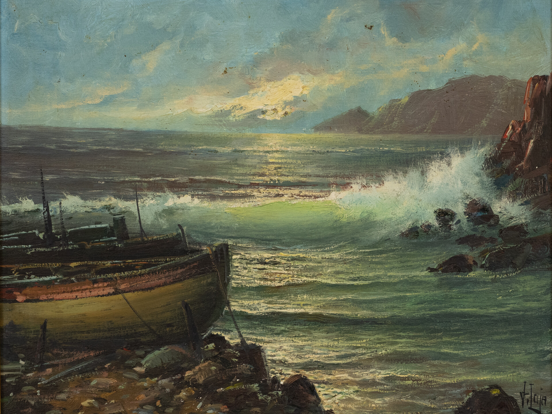 Marina (rocas y barcas). G. Sosa