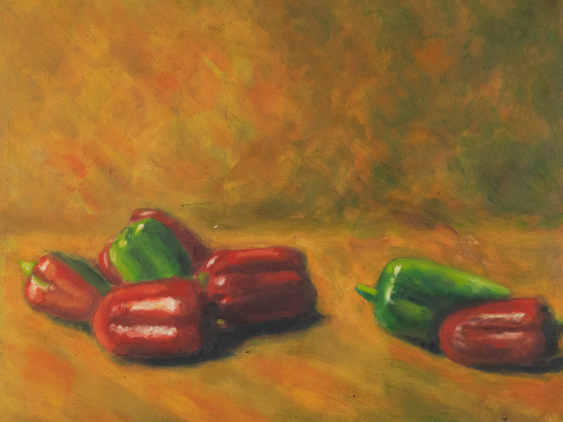 Bodegón con pimientos. José Gómez Bosch