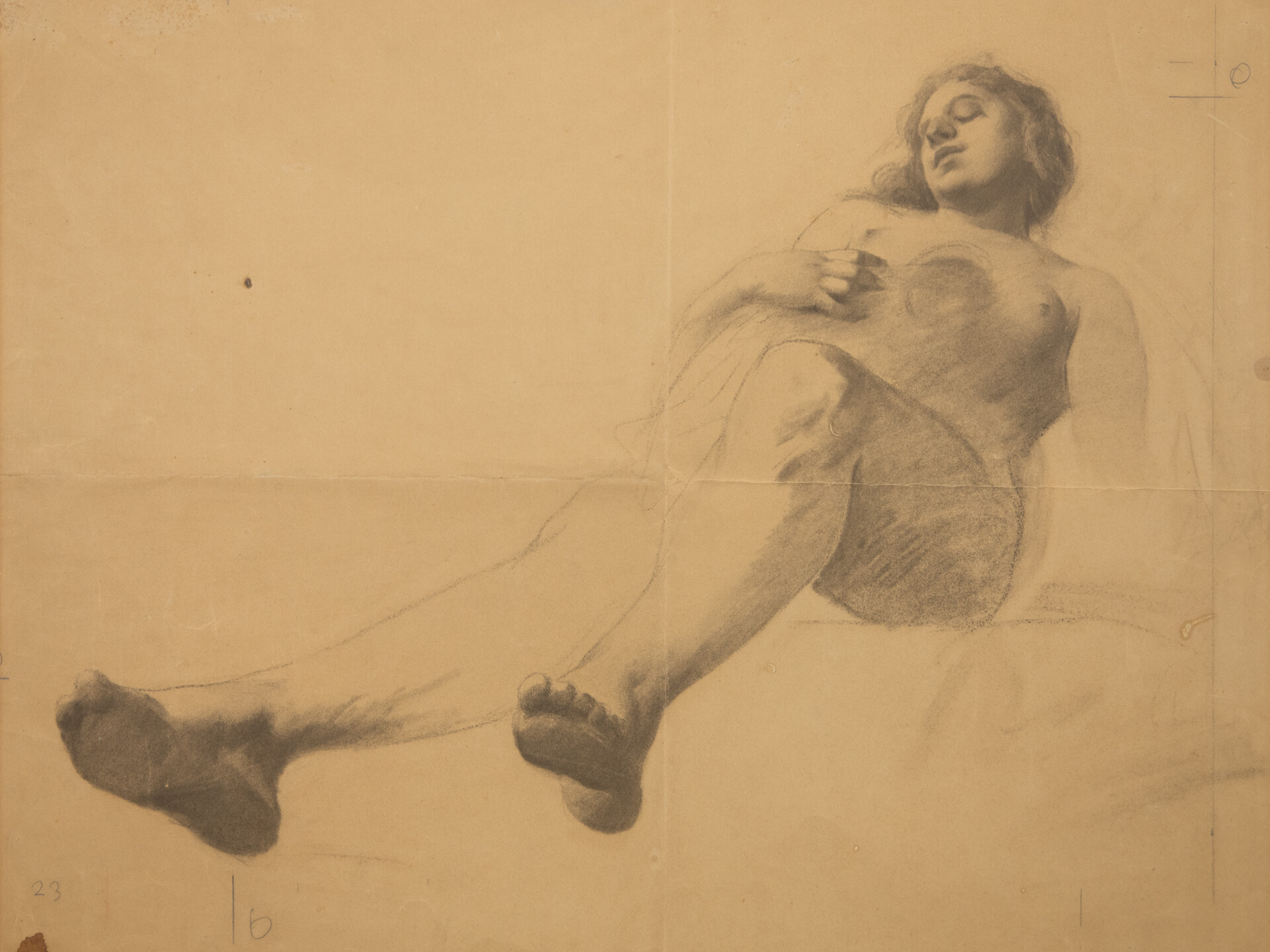 Escorzo femenino desnudo. Manuel González Méndez