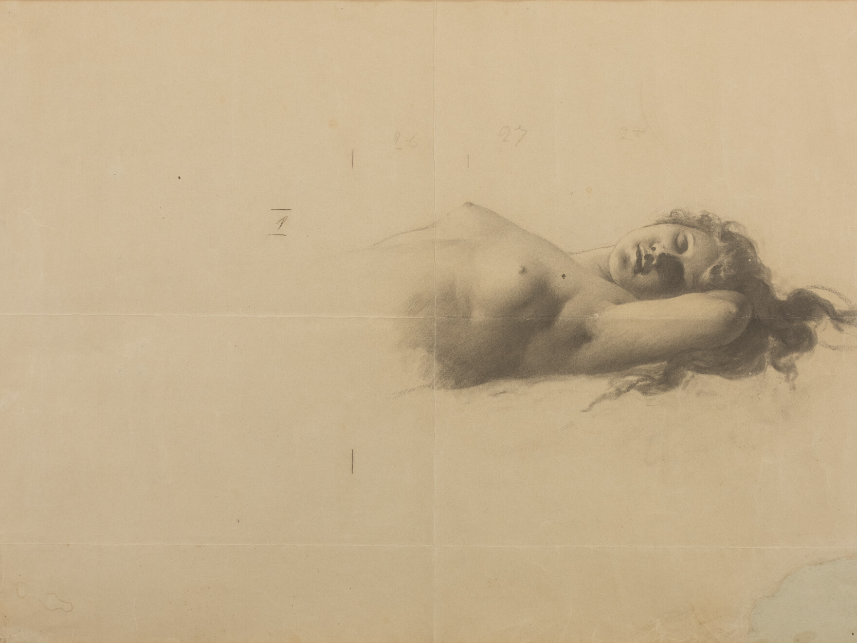 Mujer desnuda acostada. Manuel González Méndez