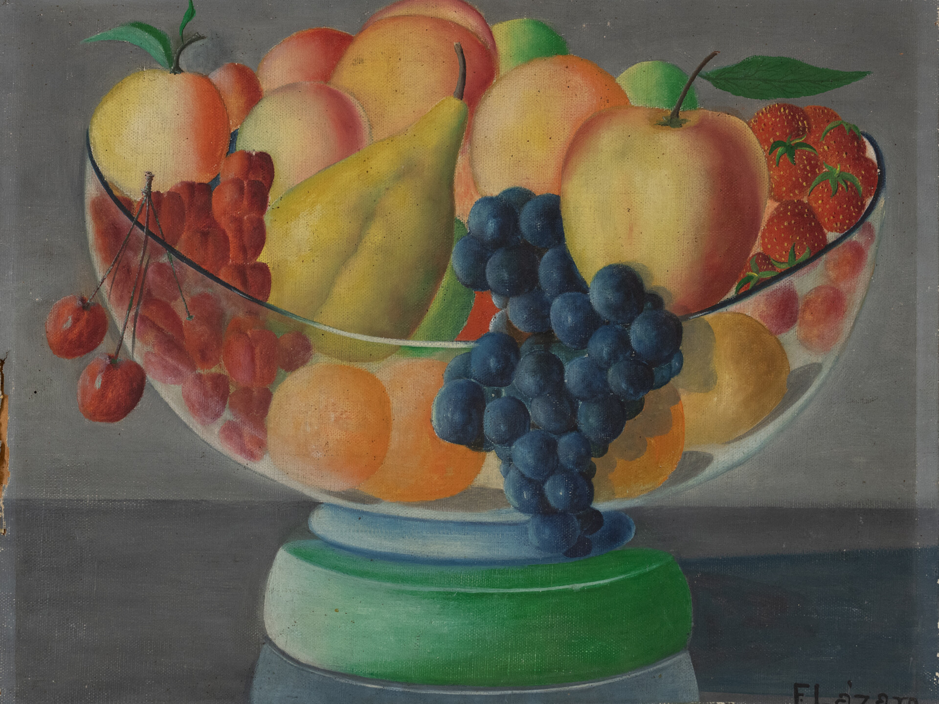 Bodegón de frutas. F. Lázaro