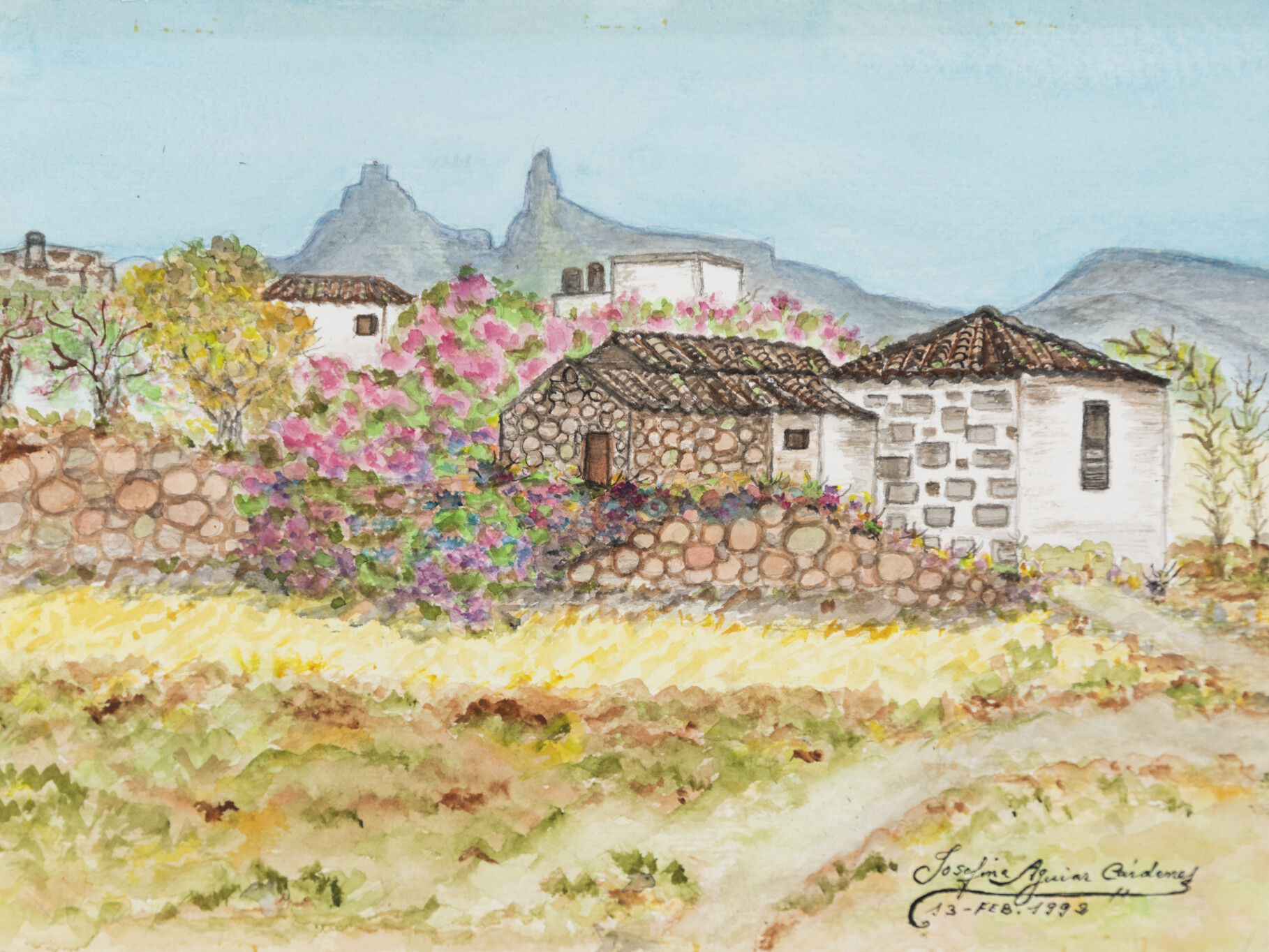 Sin título (Casas canarias). Josefina Aguiar Cárdenes