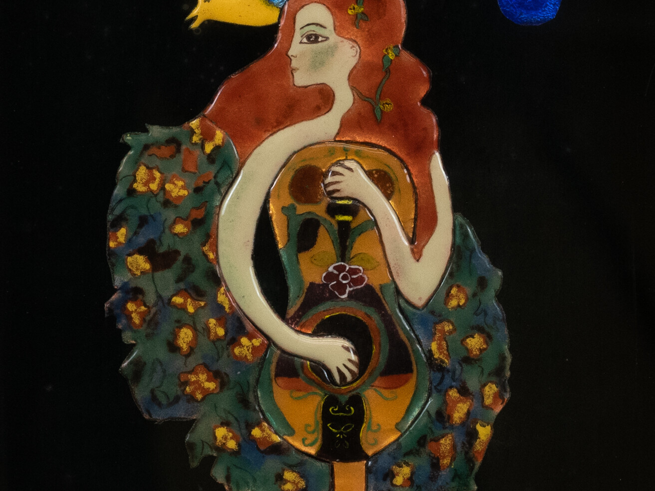 Mujer con pájaro. Autor desconocido