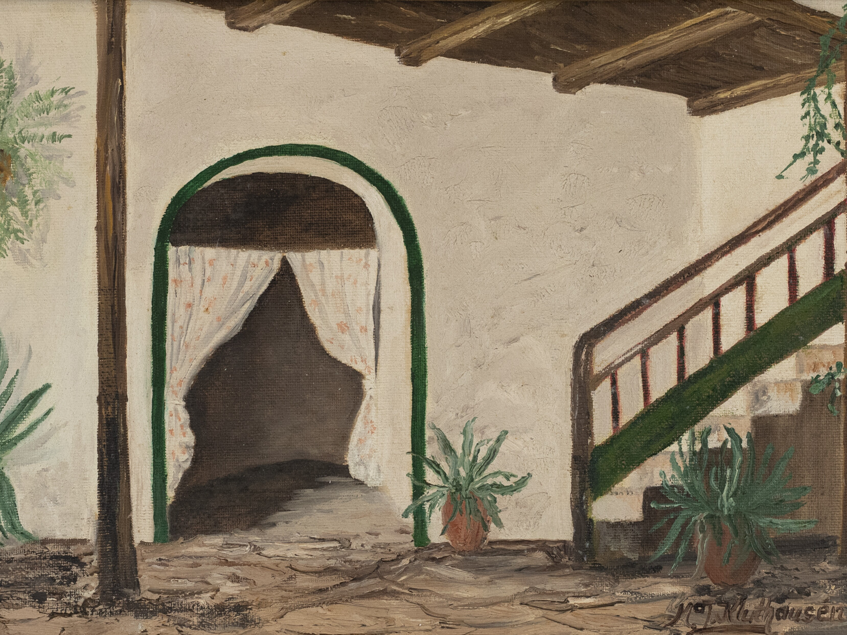 Patio con escalera. M.J. Kluthausen